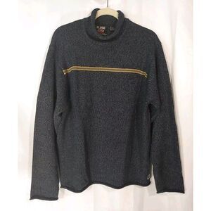 Plugg Men Long Sleeve Wool blend Heather Blue‎ Striped Sweater Size L